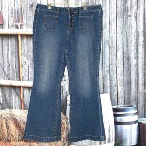 Sonoma Flare Leg Bell Bottoms Jeans Pants Plus Size 18 Button Fly XL Denim